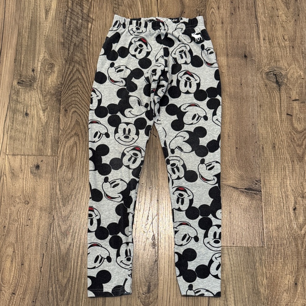 EUC abercrombie kids Disney Mickey Mouse Gray Leggings - Size 9/10
